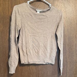 H&M Light Taupe Knit Crewneck Sweater